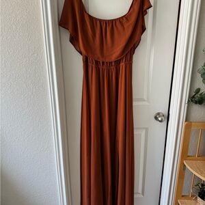 Elegant Rust Orange Bridesmaid Dress